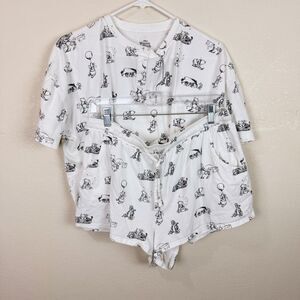 Winnie The Pooh Disney Store Pjs Short Set Lounge Set Large
